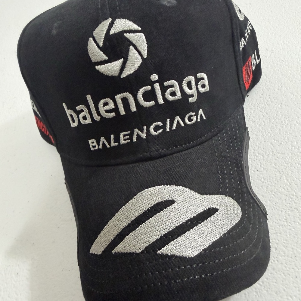 balenciaga racing sports cap black